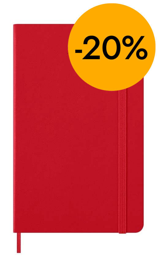Agenda Moleskine 12 meses sem/vista 2026 tapa dura L rojo