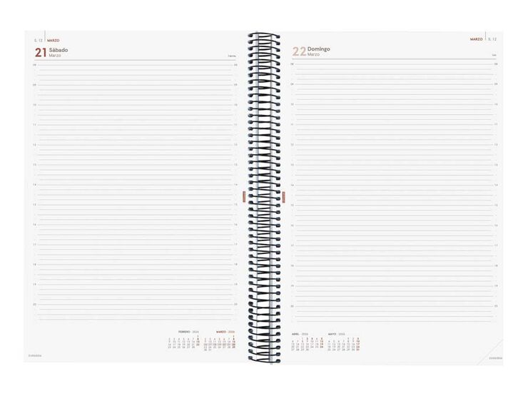 Agenda Finocam Opaque E40 1día/pág cas 2026 negro