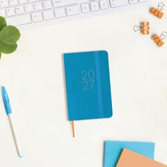 Agenda Finocam Flex Llisa Semana Vista Horizontal 2027 Catal&aacute;n Azul