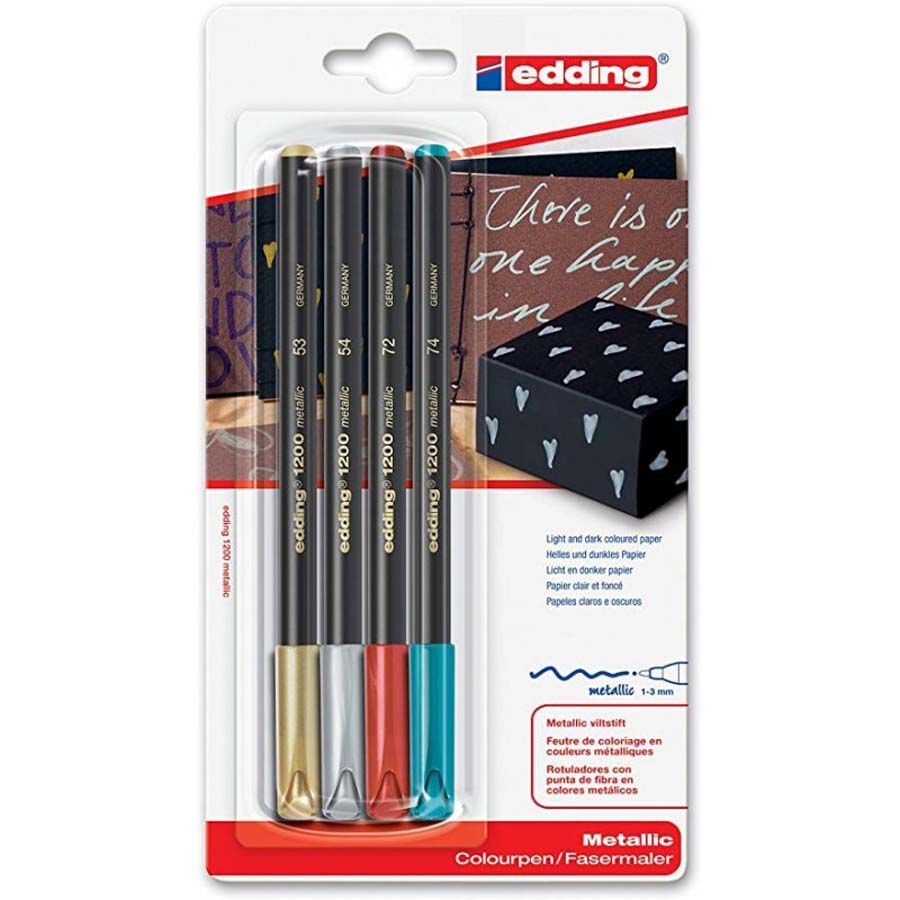 Retoladors Edding 1200 Metal 4 colors