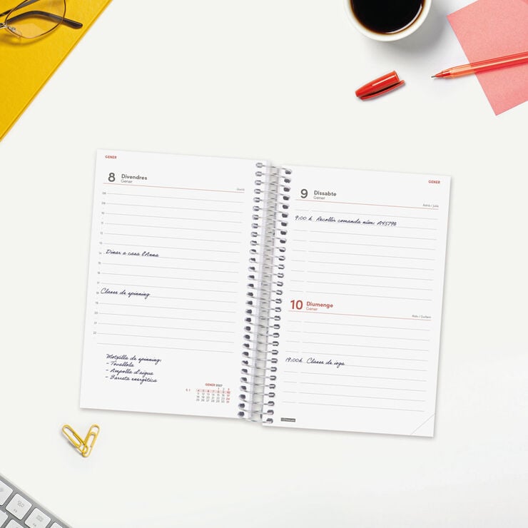 Agenda Finocam Year D&iacute;a P&aacute;gina 2027 Catal&aacute;n Rojo