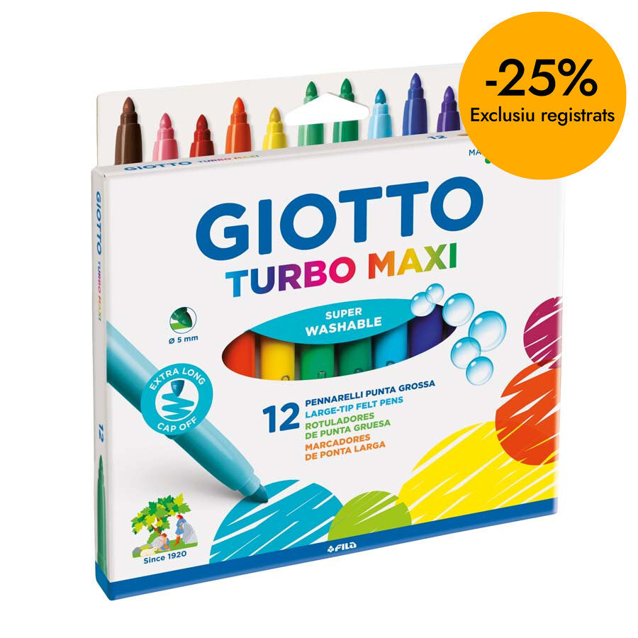 Retoladors Giotto Turbo Maxi 12 colors
