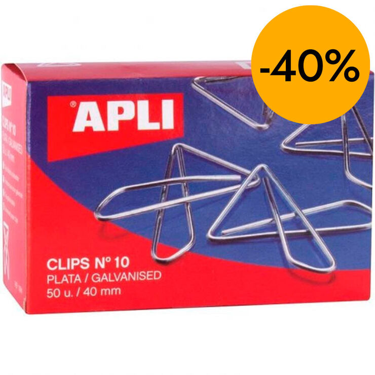 Clips Apli triangulares No.10 40mm 50u