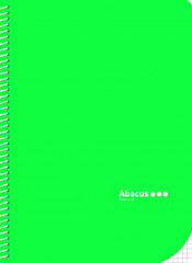 Libreta espiral Abacus A5 4x4 con margen 50 hojas Verde 5U