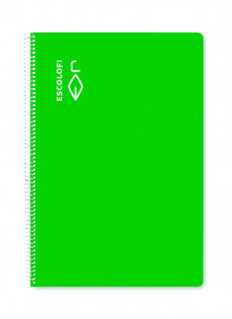 Espiral folio EScolofi 100H c/m Cuad 6x6 VERDE 70g