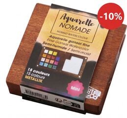 Mini Paleta Aquarel&middot;la Nomad 15 colors metallik