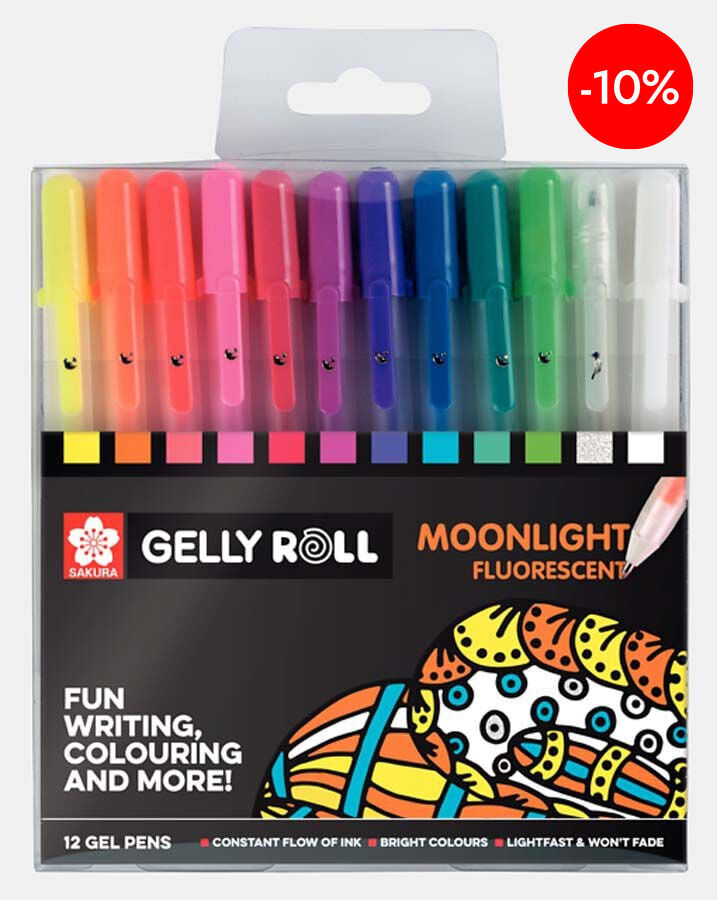 Rotuladores Sakura Gelly Roll Moonlight Fluor 12 colores
