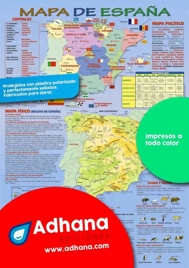 ADHA 35X50 Mapa De Espa&ntilde;a