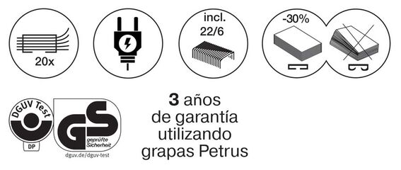 Grapadora el&egrave;ctrica Petrus E120 20 fulls