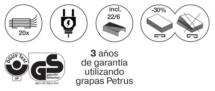 Grapadora el&egrave;ctrica Petrus E120 20 fulls