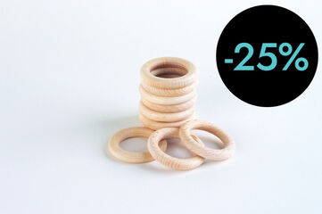 Anelles fusta natural 70 mm