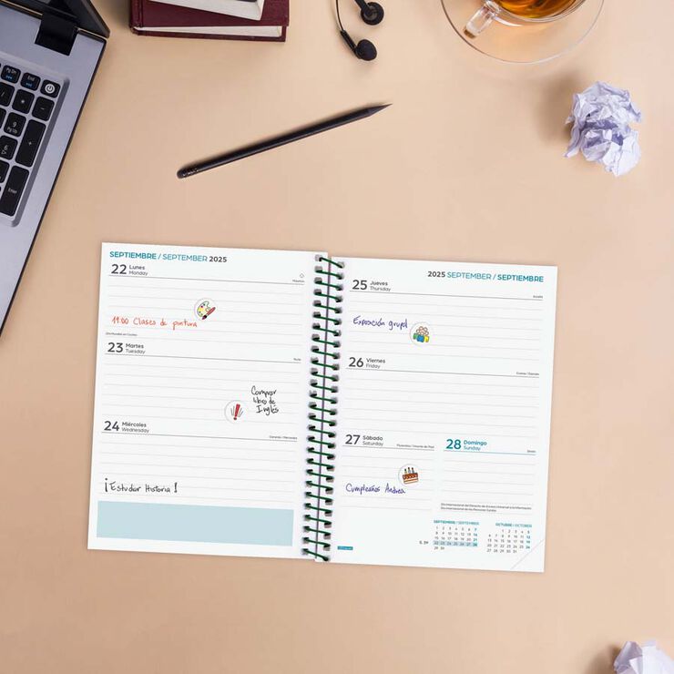 Agenda Finocam escolar Secundària 1/8 setm/vista cas 2025-26 fiori