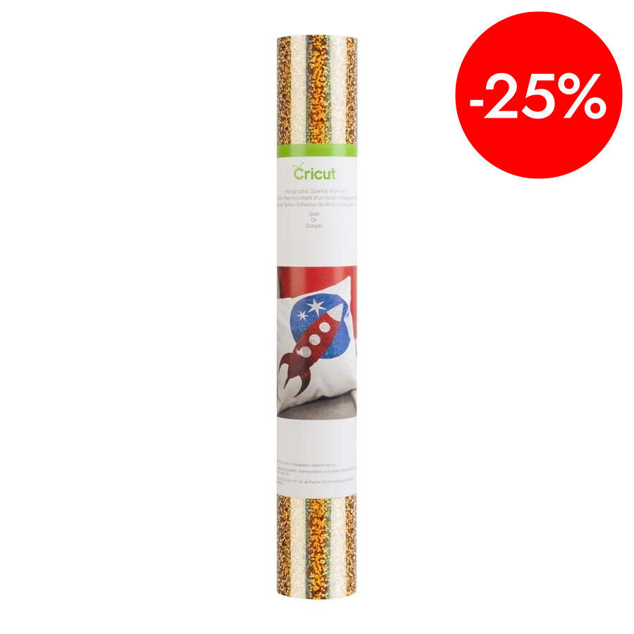 Iron-on Hologr&aacute;fico 30x60cm oro