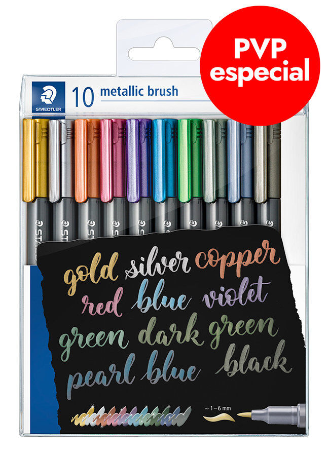 Retoladors Pinzell Staedtler met&agrave;l&middot;lics 10 colors