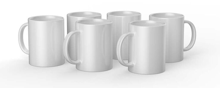 Tazas Mug Press 440 ml blanco 6u