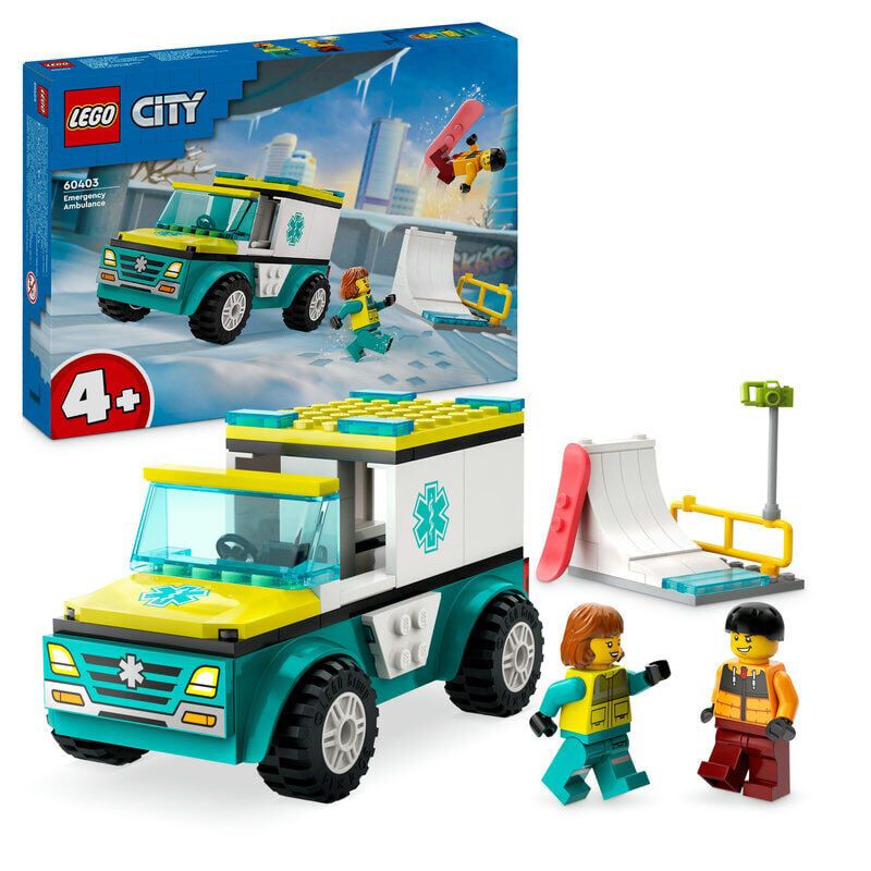 LEGO&reg; City Ambulancia de Emergencias y Chico con Snowboard 60403