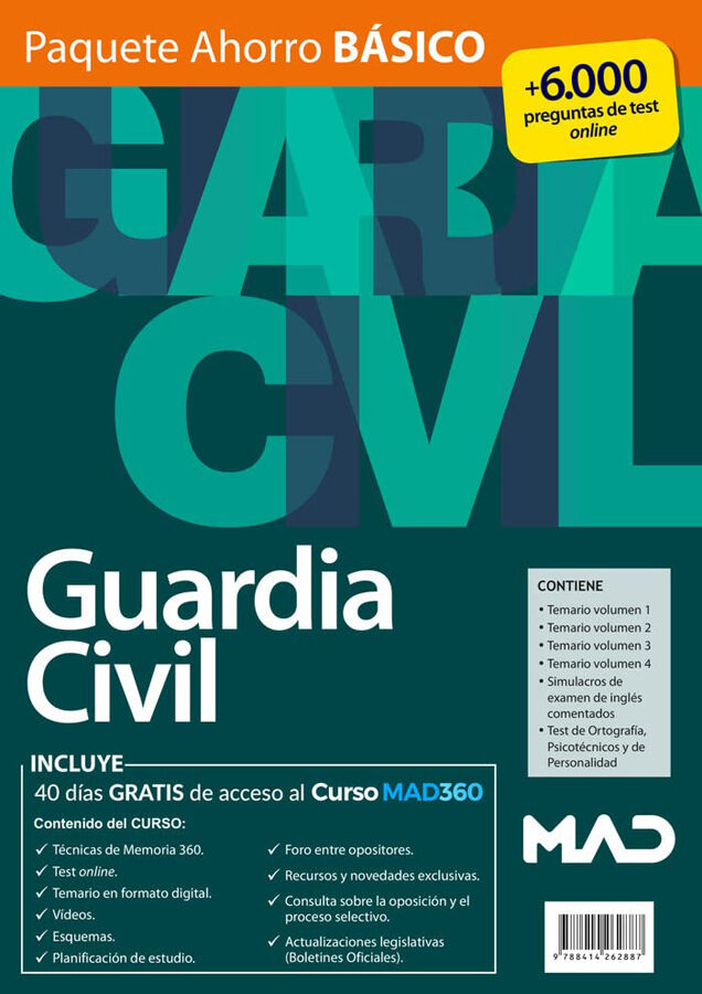 Paquete Ahorro Curso MAD360 + Test ONLINE Guardia Civil