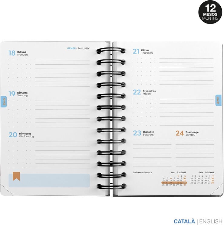 Agenda Escolar Activa W-O S/V Cat. 2026-2027 Gatuna