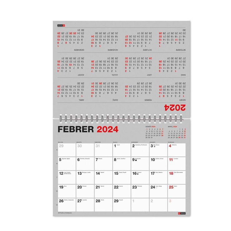 Calendari taula escriure A5 2024 cat Basic