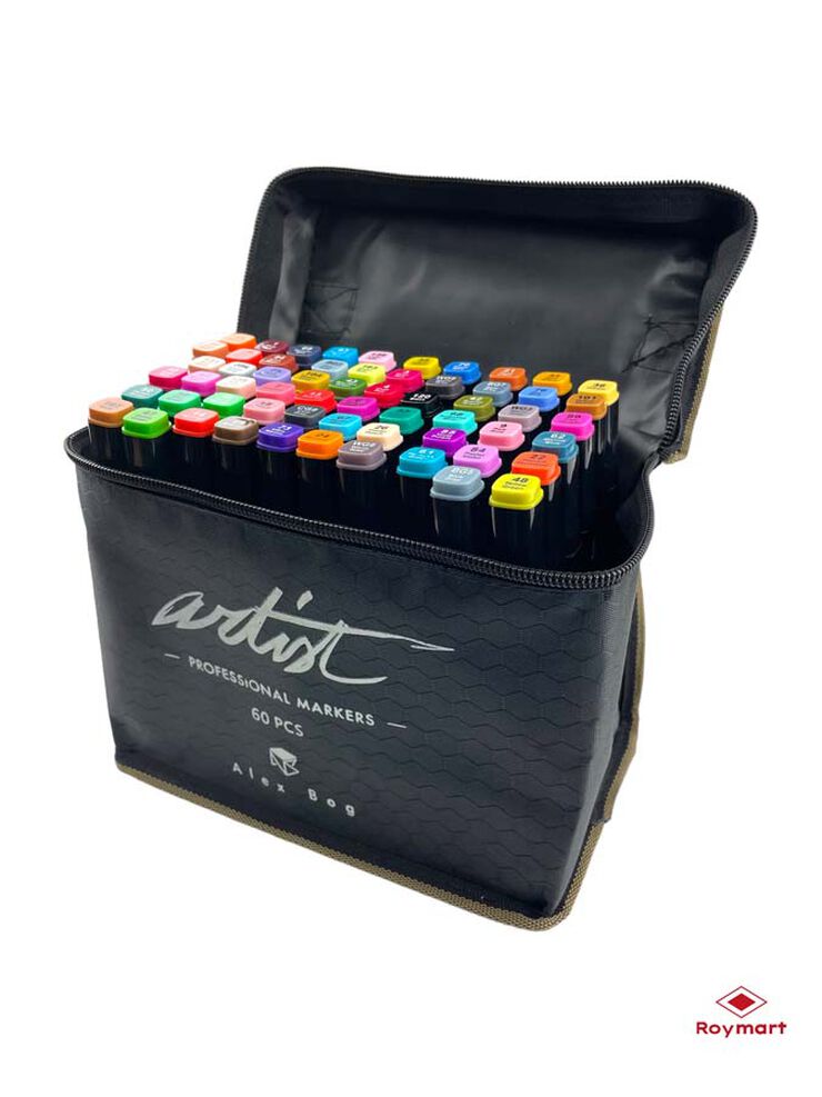 Estuche 60 Rotuladores alcohol Roymart Artist
