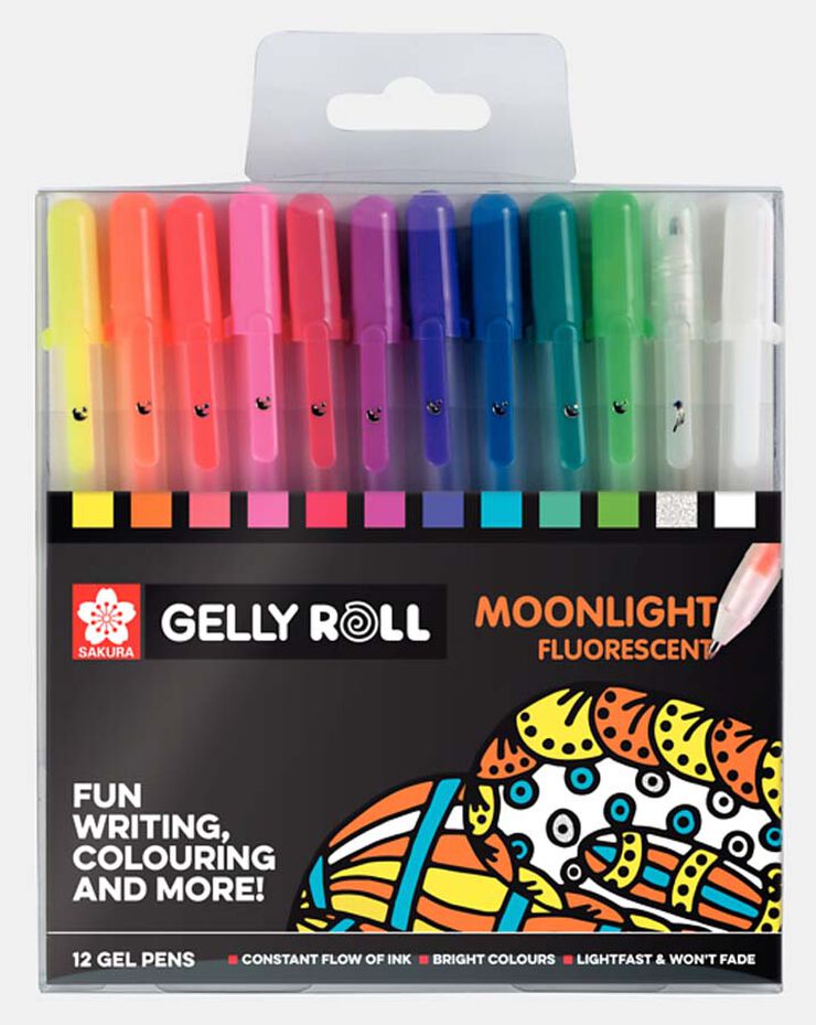 Rotuladores Sakura Gelly Roll Moonlight Fluor 12 colores