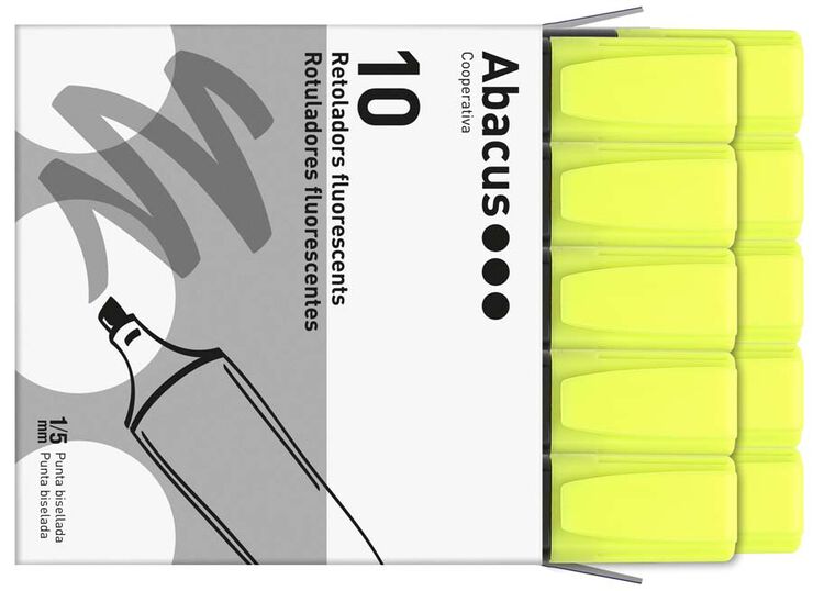 Marcador fluorescente Abacus amarillo 10u