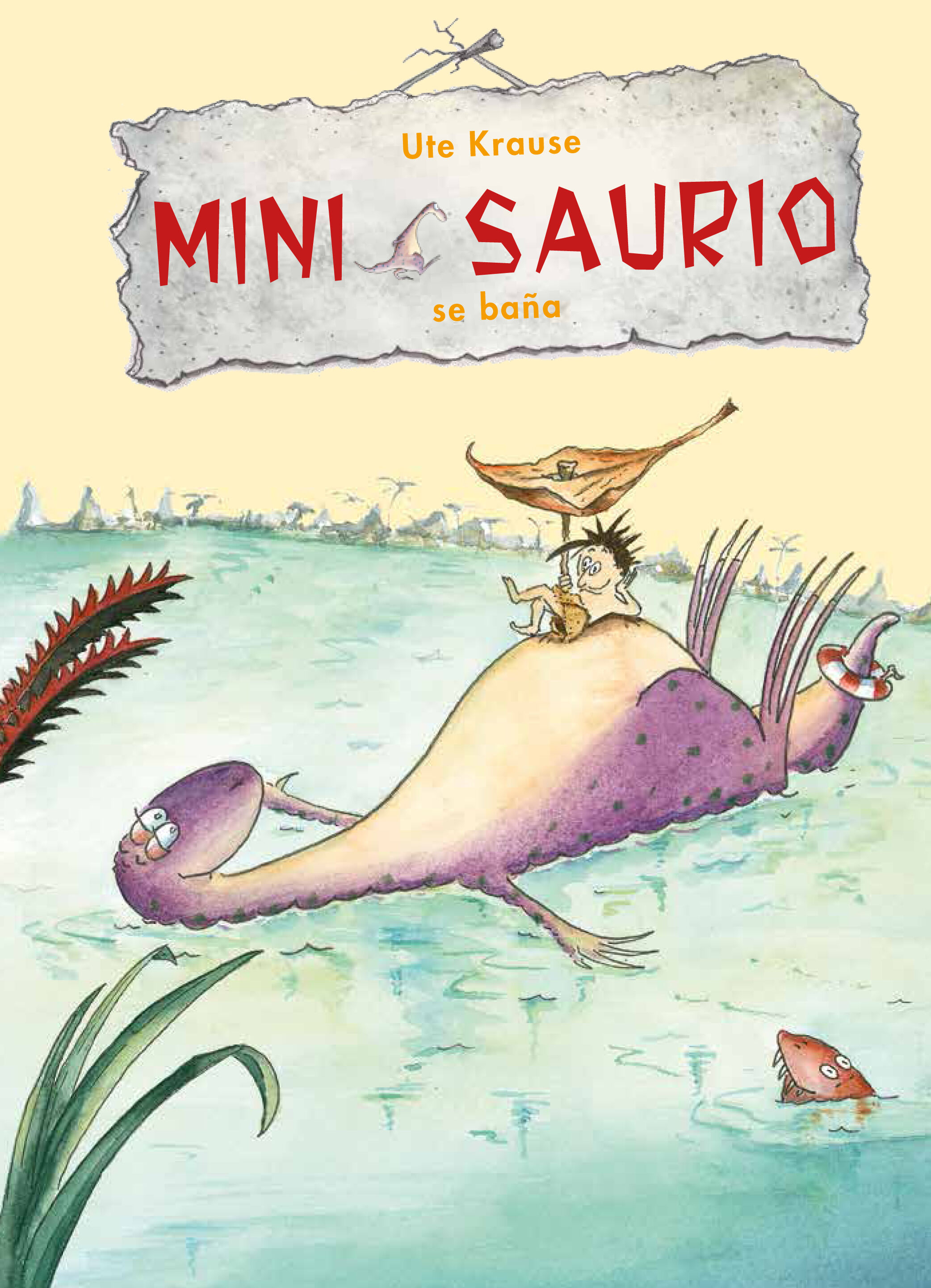 Mini Saurio se ba&ntilde;a