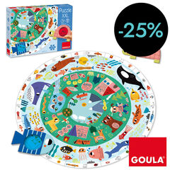 Puzle XXL Circular Animals Amagats 25 peces