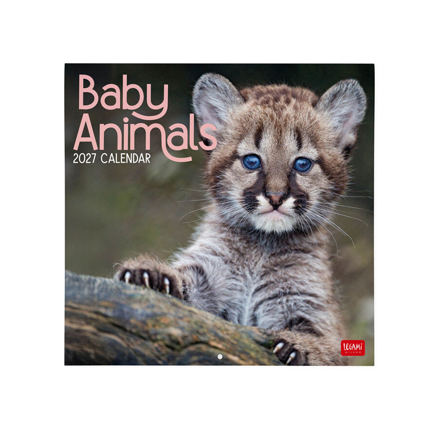 Calendario Legami 30x29 Pared Baby Animals Multiling&uuml;e 2027