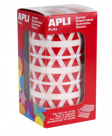 Gomets Tri&aacute;ngulo peque&ntilde;o 10,5mm rollo rojo