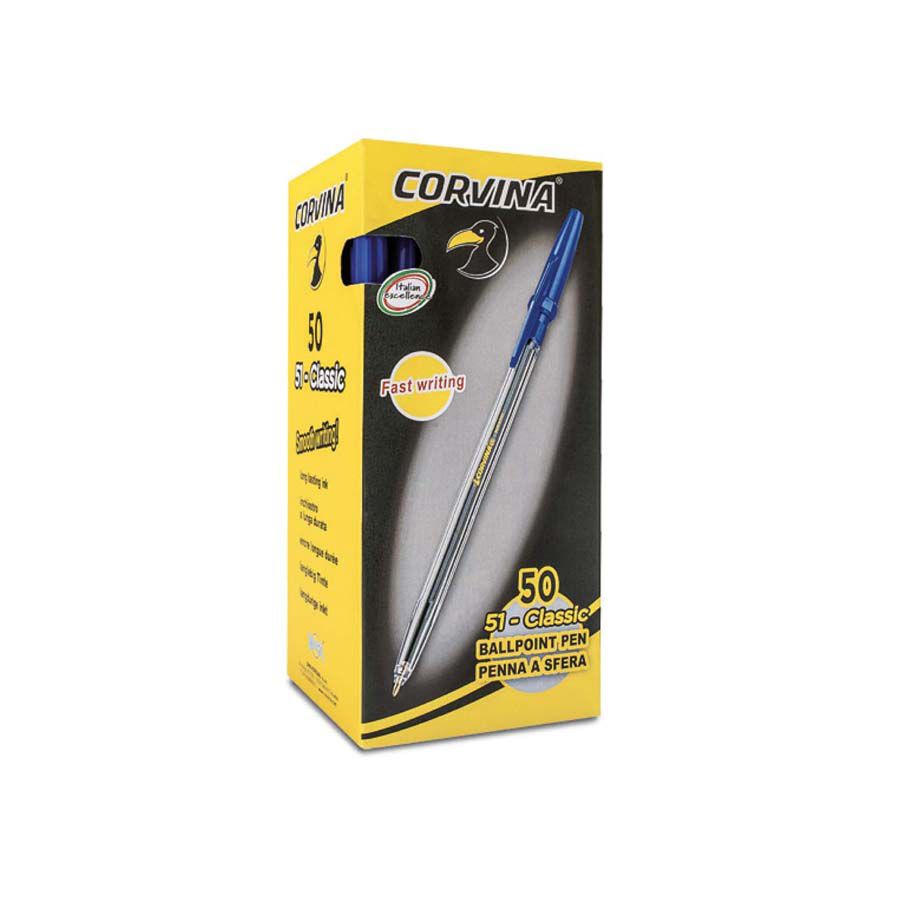 Bol&iacute;grafo Corvina Classic azul 50u
