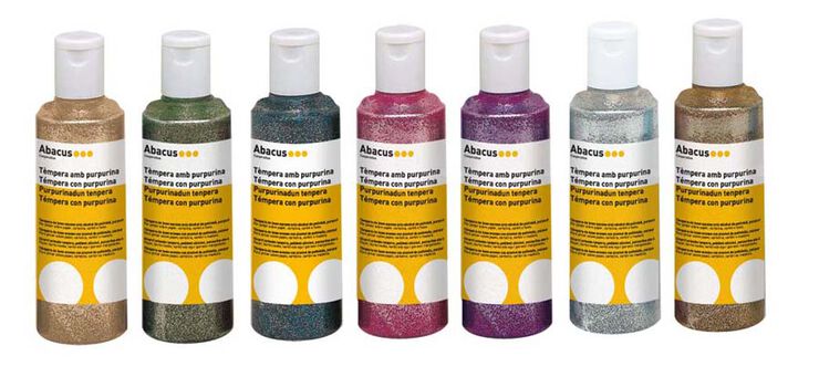 Témpera Abacus amb purpurina 250ml oro
