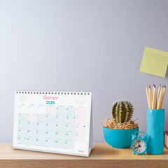 Calendario sobremesa Finocam Chic Escribir 2026 catalán turquesa