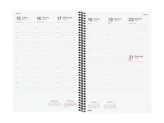 Agenda Finocam Opaque Setmana Vista Vertical 2027 Castell&agrave; Negre