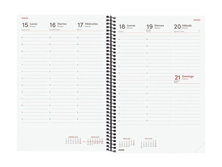Agenda Finocam Opaque Setmana Vista Vertical 2027 Castell&agrave; Negre