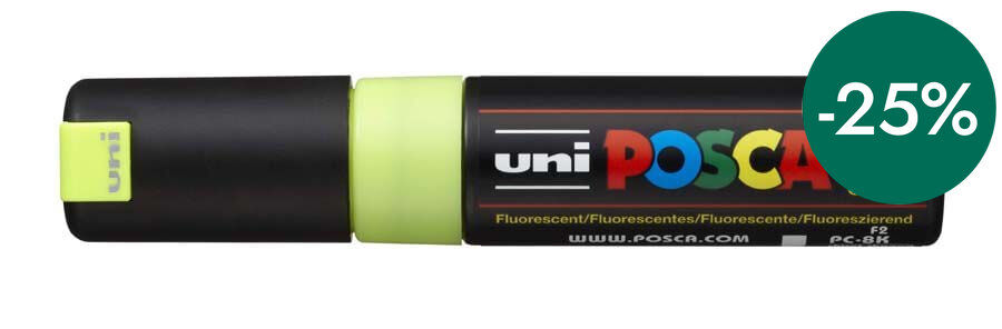 Retolador Posca PC-8K 8mm groc fluorescent