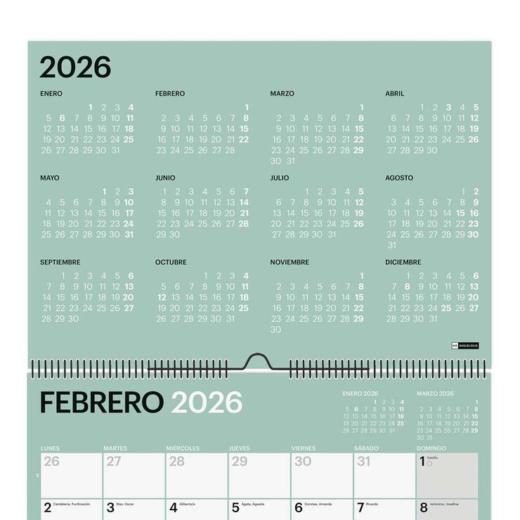Calendari Miquelrius paret A4 2026 castellà Chromat