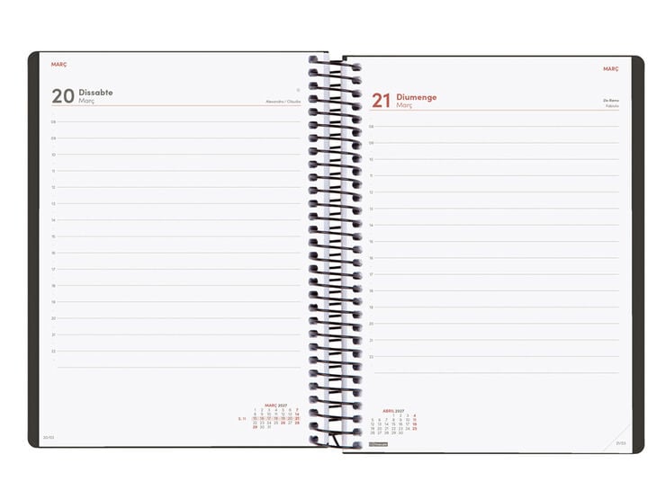 Agenda Finocam My D&iacute;a P&aacute;gina 2027 Catal&aacute;n Negro
