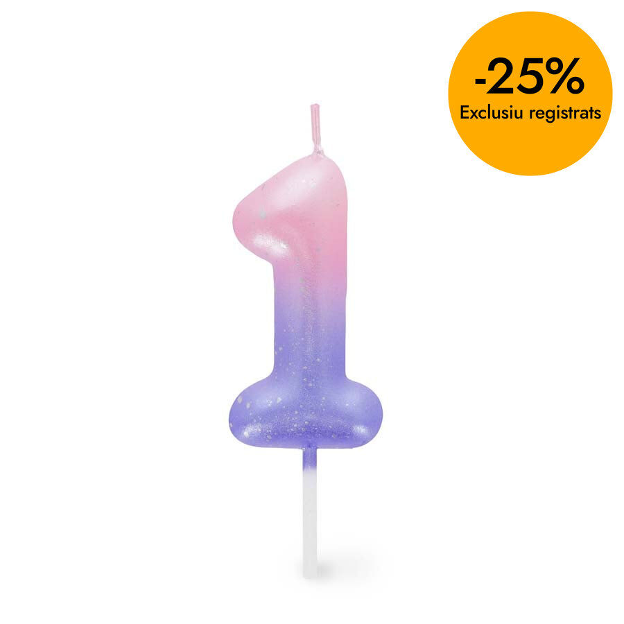 Vela Legami rosa/lila n&ordm;1