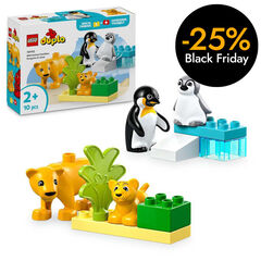 LEGO® DUPLO Town Familias de la Fauna Salvaje: Pingüinos y Leones 10442