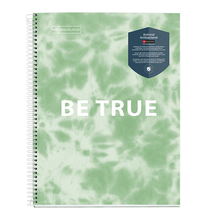 Notebook A4 Tie Dye menta Miquelrius 120 hojas 5x5