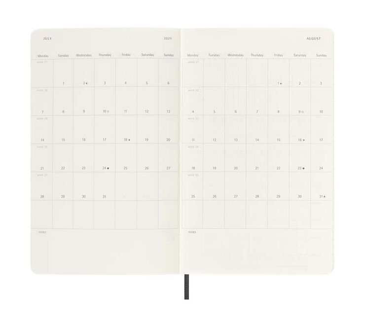 Agenda Moleskine 12m día/pág 2025 L negro