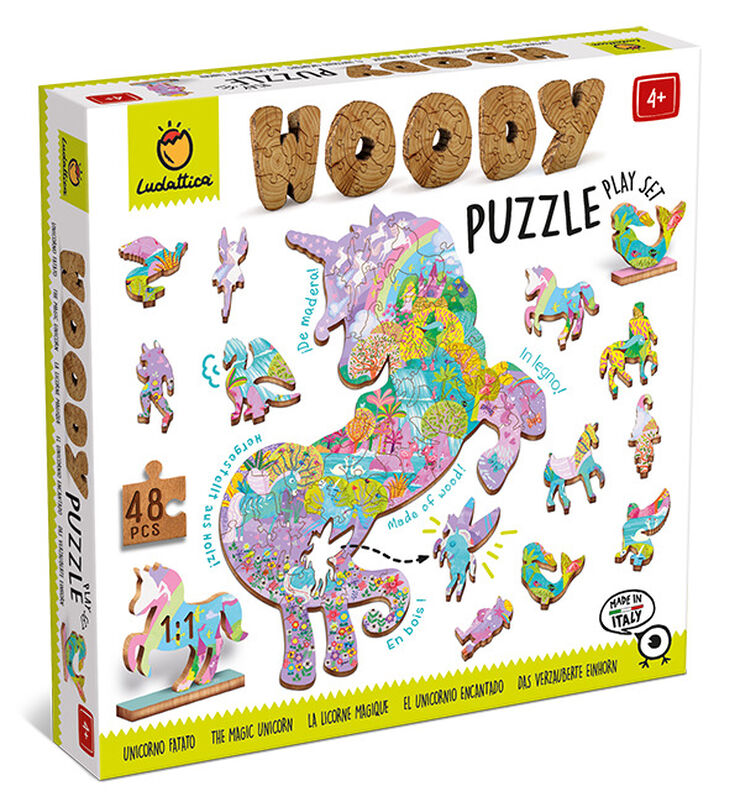 Woody Puzzle 48 piezas - Unicornio Encantado