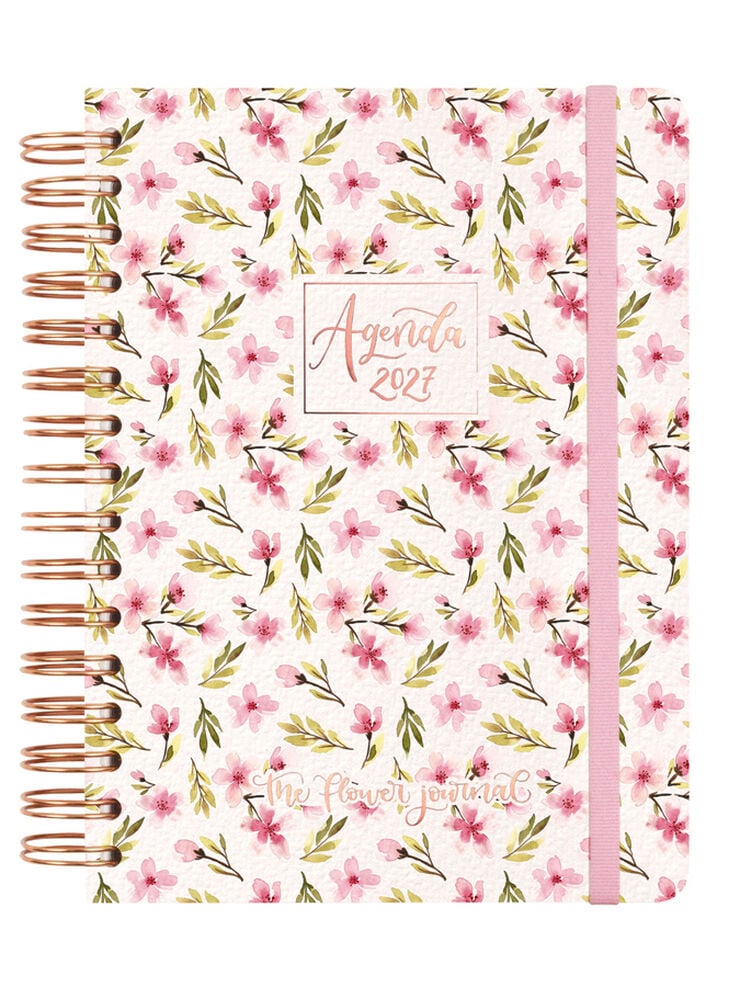 Agenda Finocam Flower Journal D&iacute;a P&aacute;gina 2027 Catal&aacute;n Rosa
