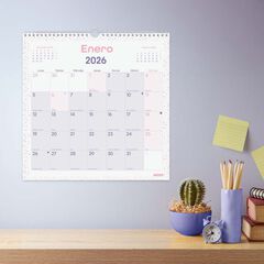 Calendario pared Finocam Chic Escribir 30x30 2026 castellano lila