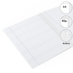 Libreta espiral Abacus A4 80 hojas 4x4mm verde
