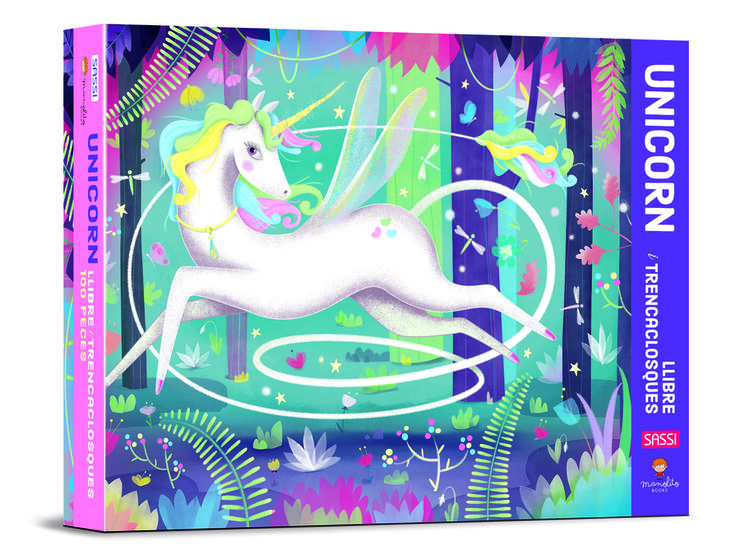 Puzle y libro 100 piezas Unicornio