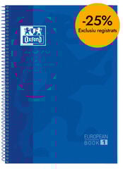 Notebook Oxford EuropeanBook 1 A4 80 hojas 5x5 azul marino