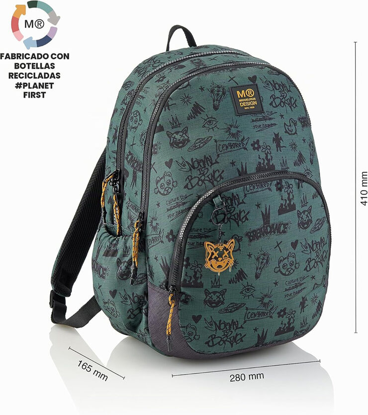 Mochila Triple MQR Oslo Not Boring Verde