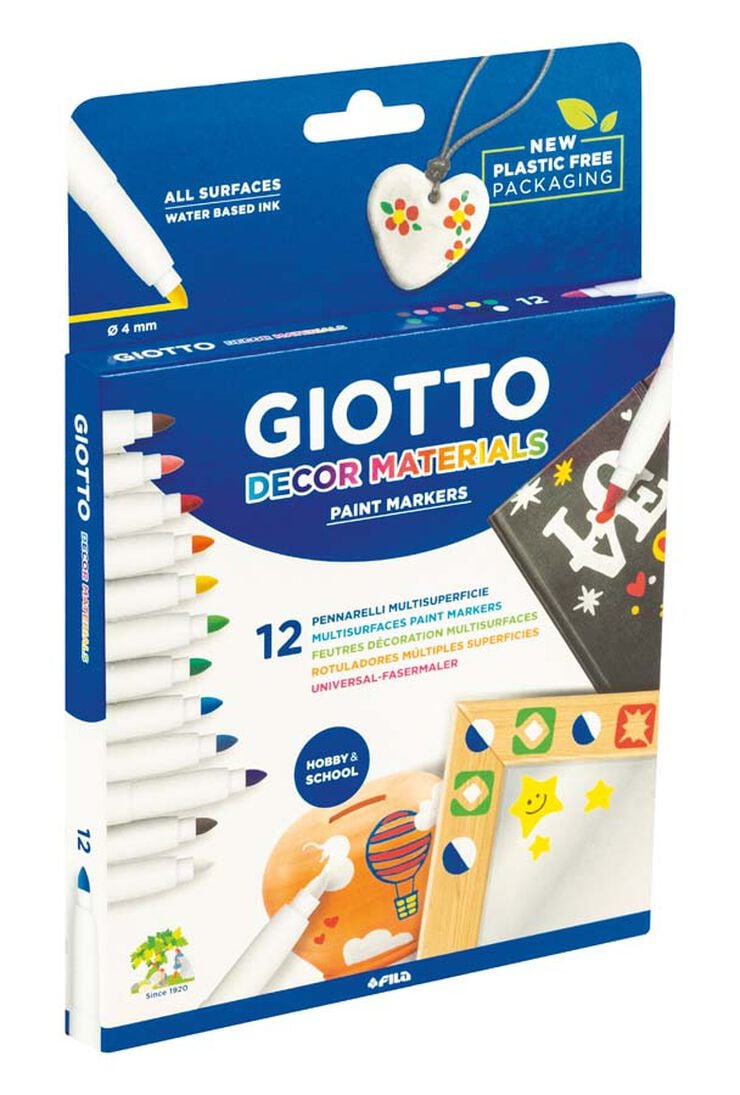 Rotuladores Giotto Decor Materials 12 colores